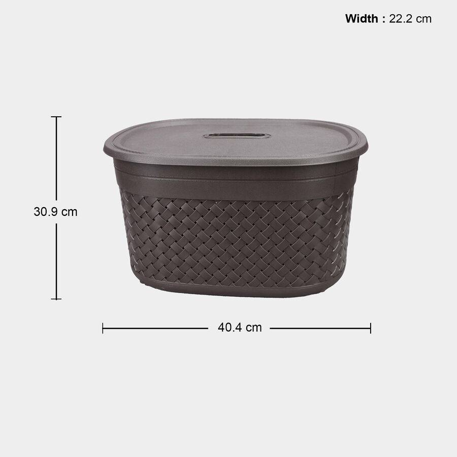 Brown Plastic Basket, , large
