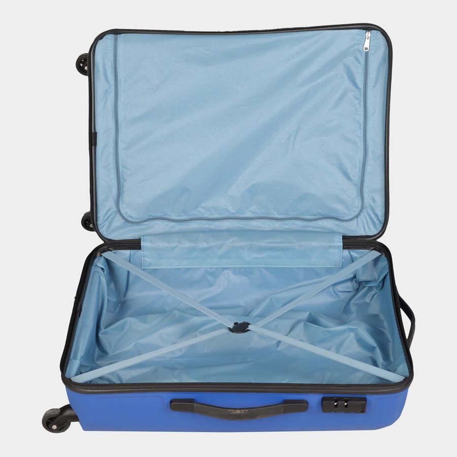 4-Wheel Blue Polypropylene Hard Case Trolley, Medium, , large image number null