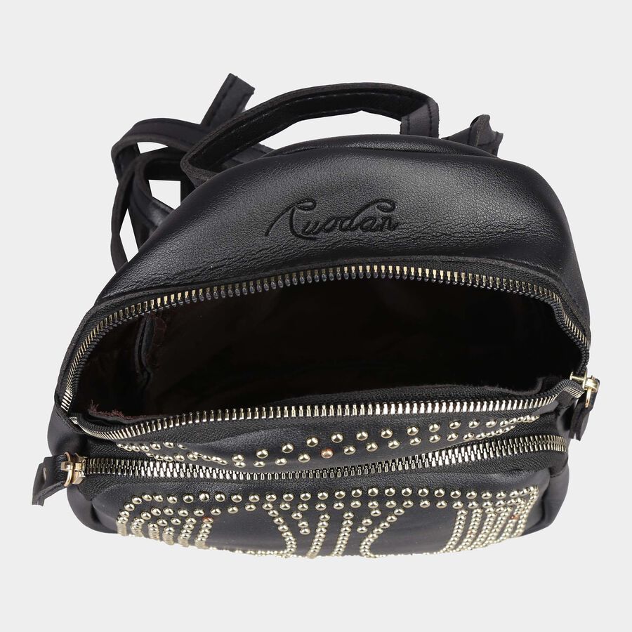 Kid's Black Polyurethane Bag, , large image number null