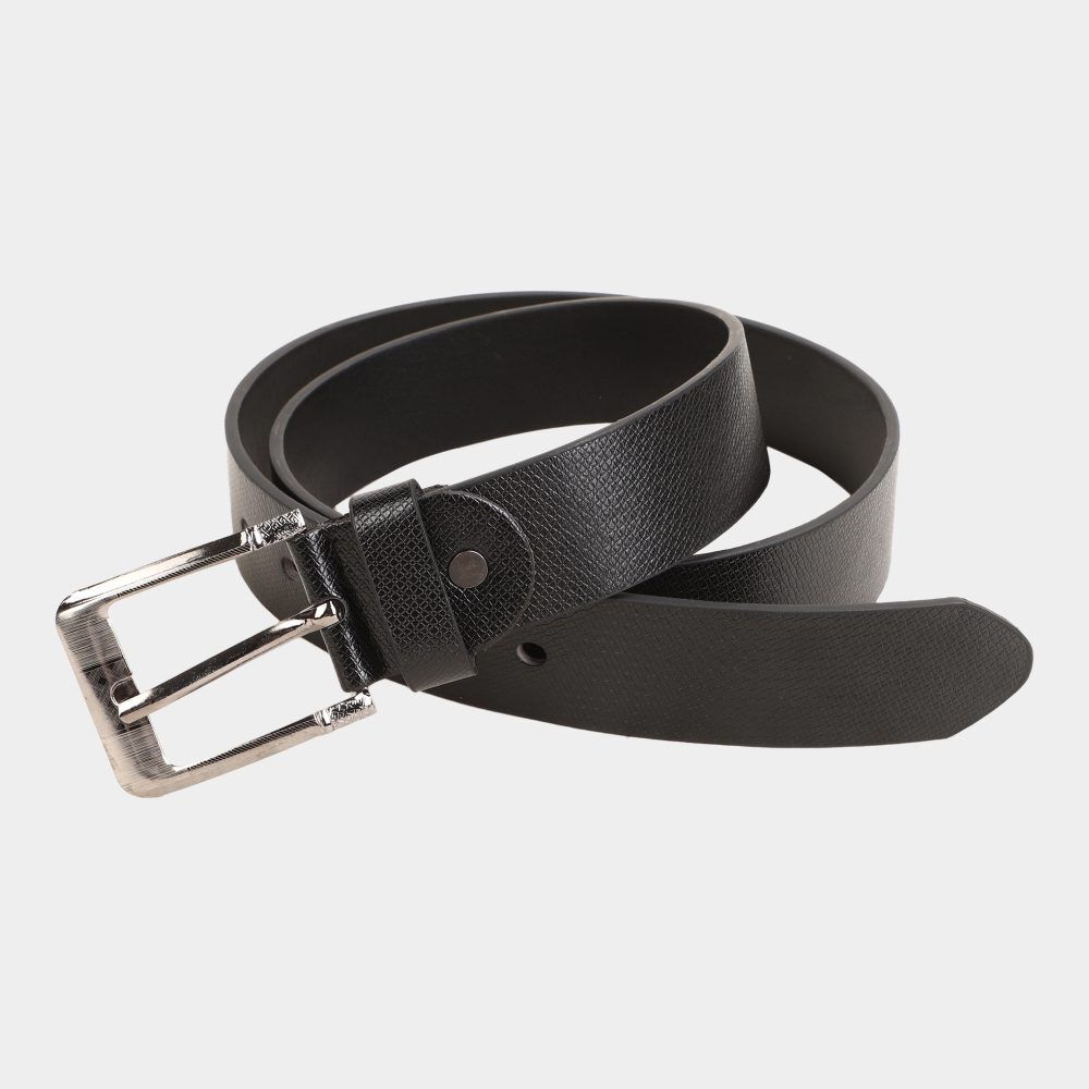 Black Tie                         Men's Black Polyurethane Casual Belt