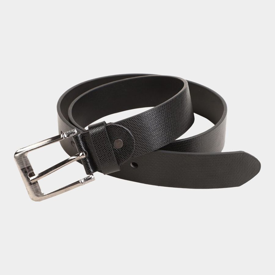 Men's Black Polyurethane Casual Belt, , large image number null