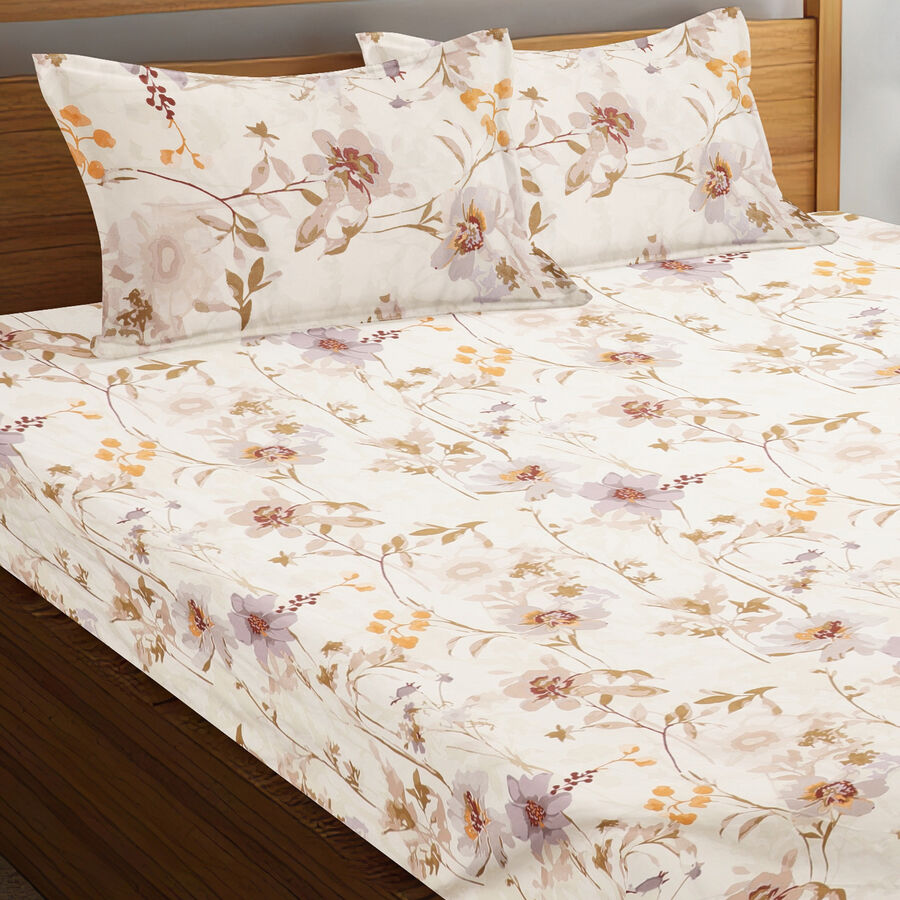 120 GSM White Polyester Double Bedsheet, , large image number null