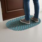Blue Polyester Cotton Door Mat, , small