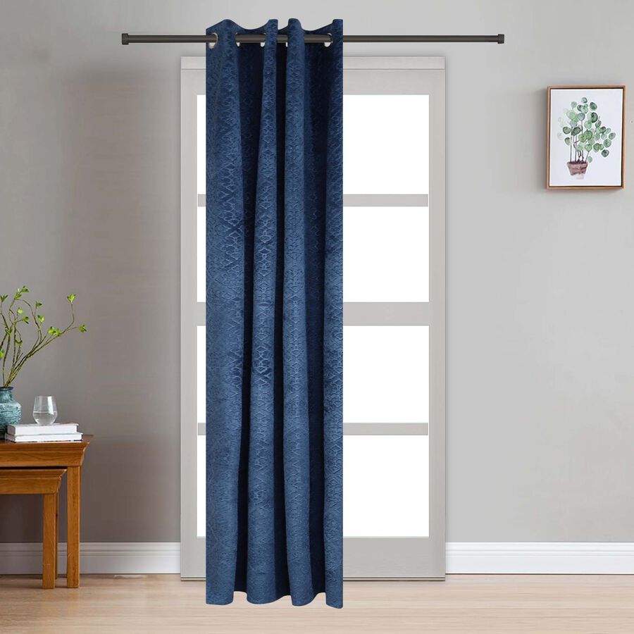 7ft. Dark Blue Velvet Door Curtain, , large image number null