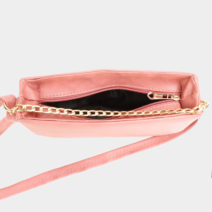 Women's Black Polyurethane Handbag, , large image number null