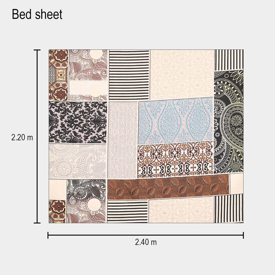 120 GSM Grey Microfiber Double Bedsheet With Pillow Cover, , large image number null