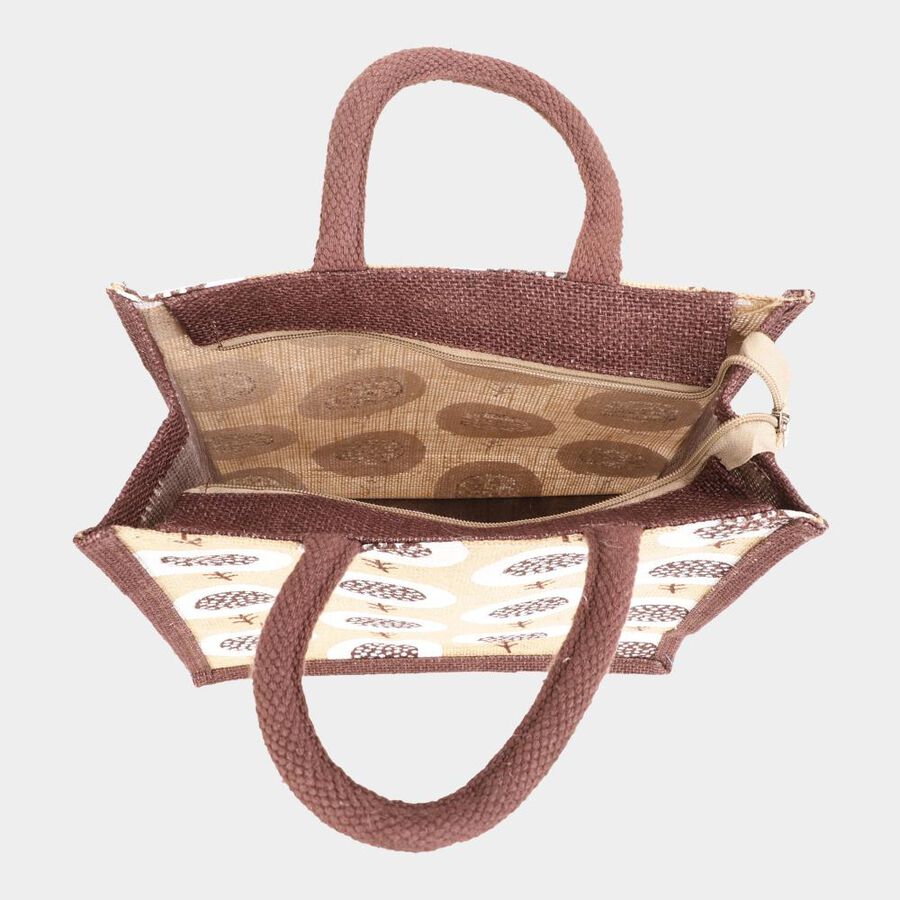 Brown JuteLunch Bag, , large
