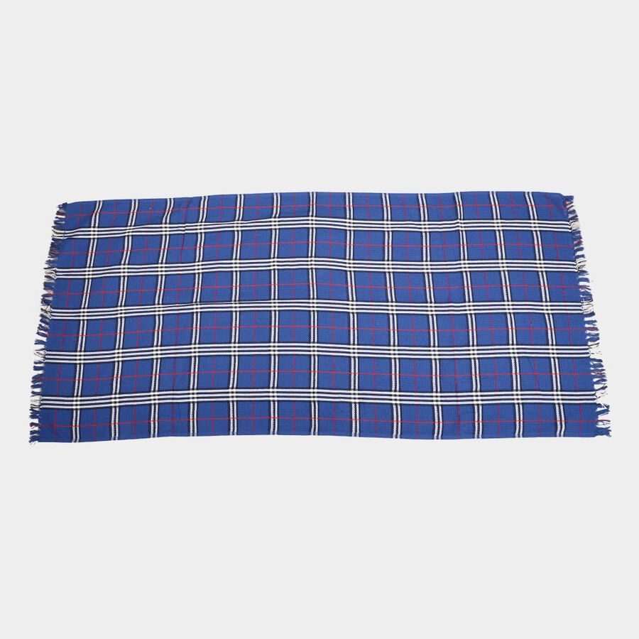 220 GSM Blue Cotton Blend Bath Towel, , large