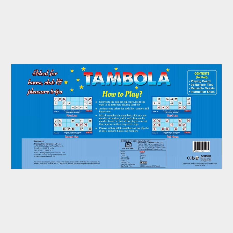Tambola Board Game, , large image number null