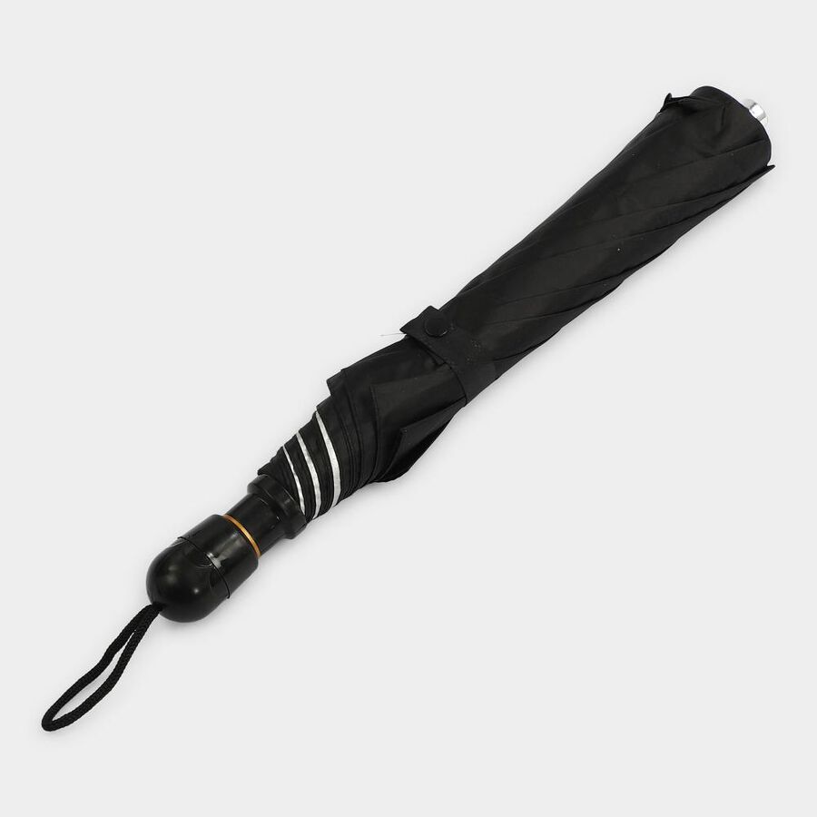Woman's Black Polyester Umbrella, , large