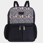Women's Black Polyurethane Backpack, , small image number null