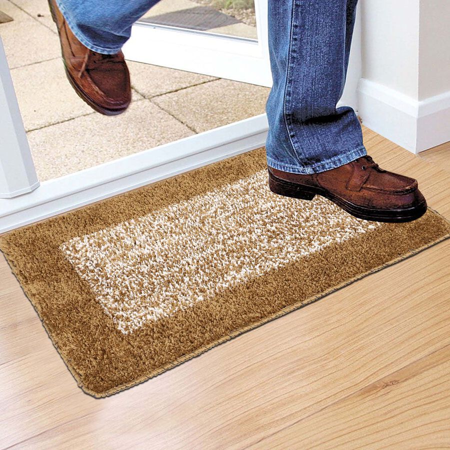 Anti-Skid Brown Polyester Door Mat, , large image number null