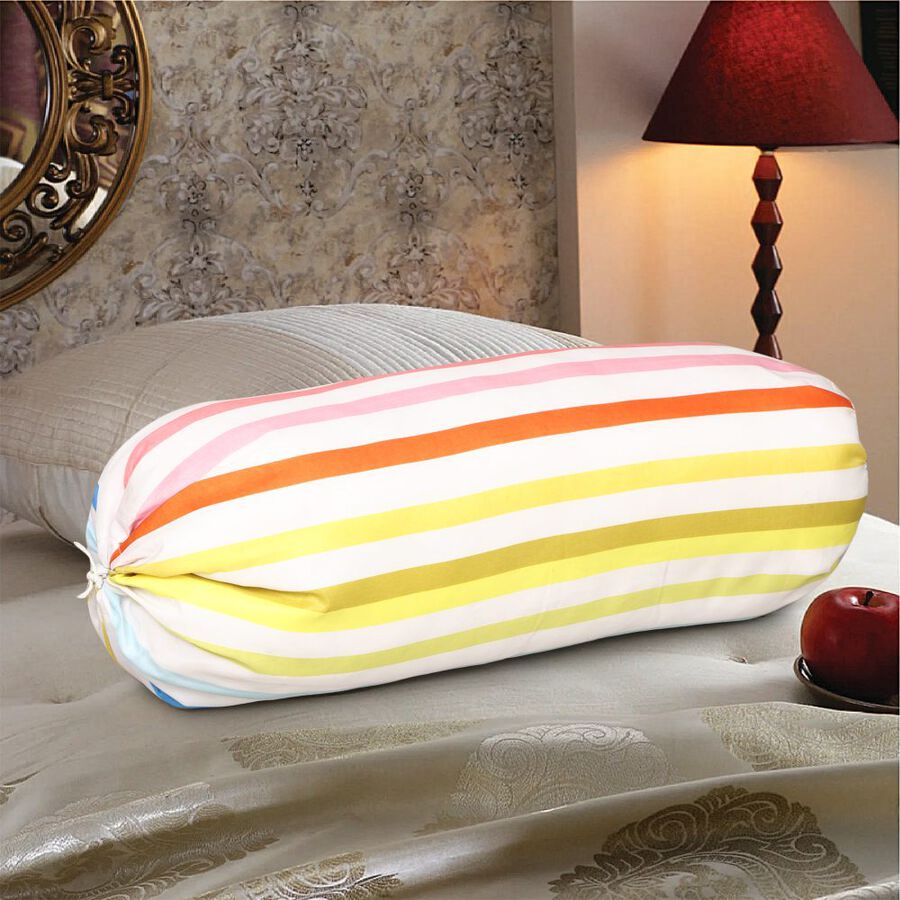 White Cotton Bolster, , large