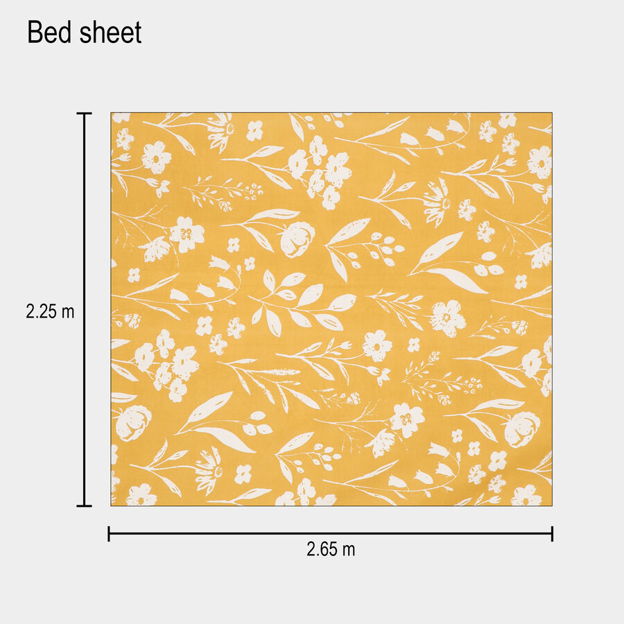 120 GSM Yellow Polyester Double Bedsheet, , large image number null