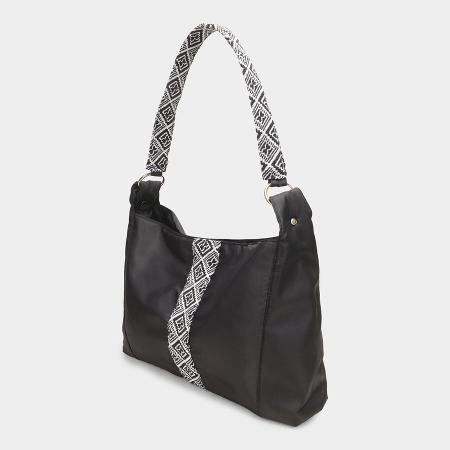 Women's Black Polyurethane Hand Bag, , large image number null