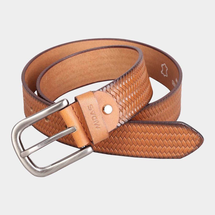 Men's Polyurethane Casual Belt, Size 32, Textured, , large image number null