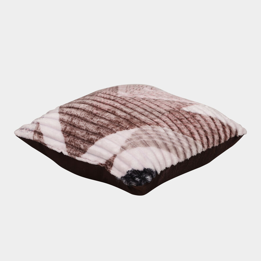 Pink and Brown Geometric Printed Cushion, , large