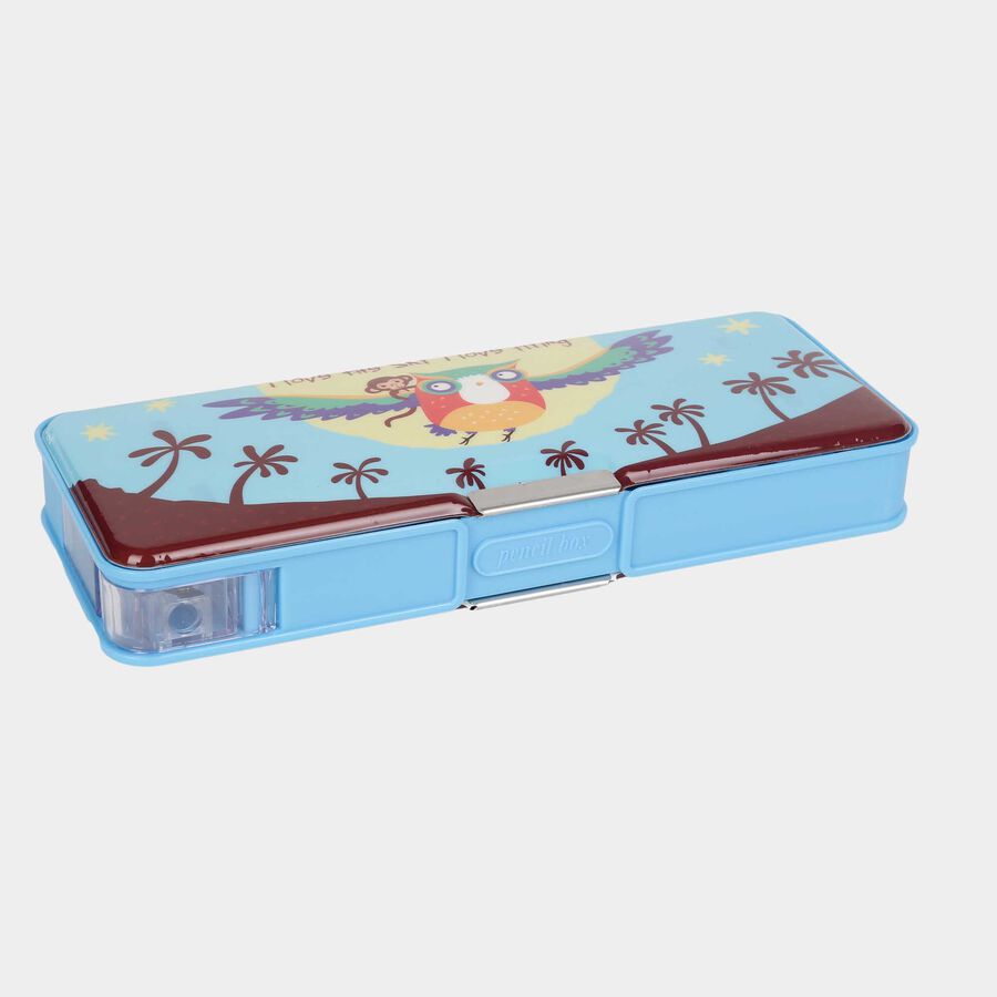 1 Pc. Plastic Educational Pencil Box - Colour/Design May Vary, , large image number null