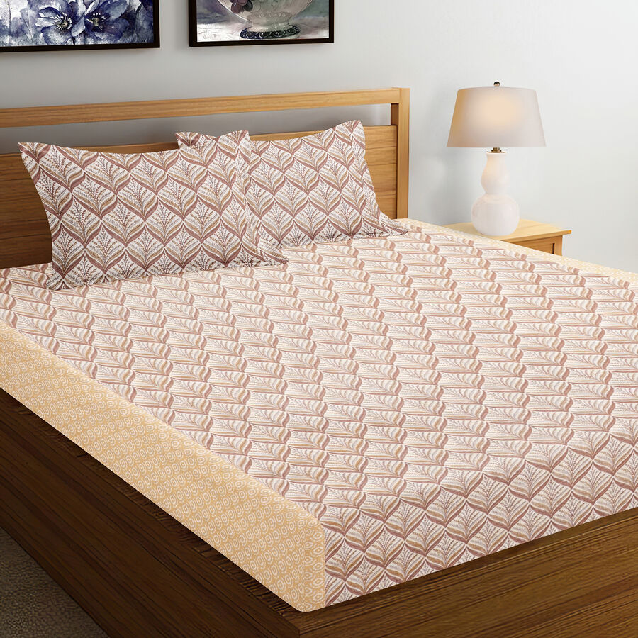 120 GSM Brown Polycotton Double Bedsheet, , large image number null