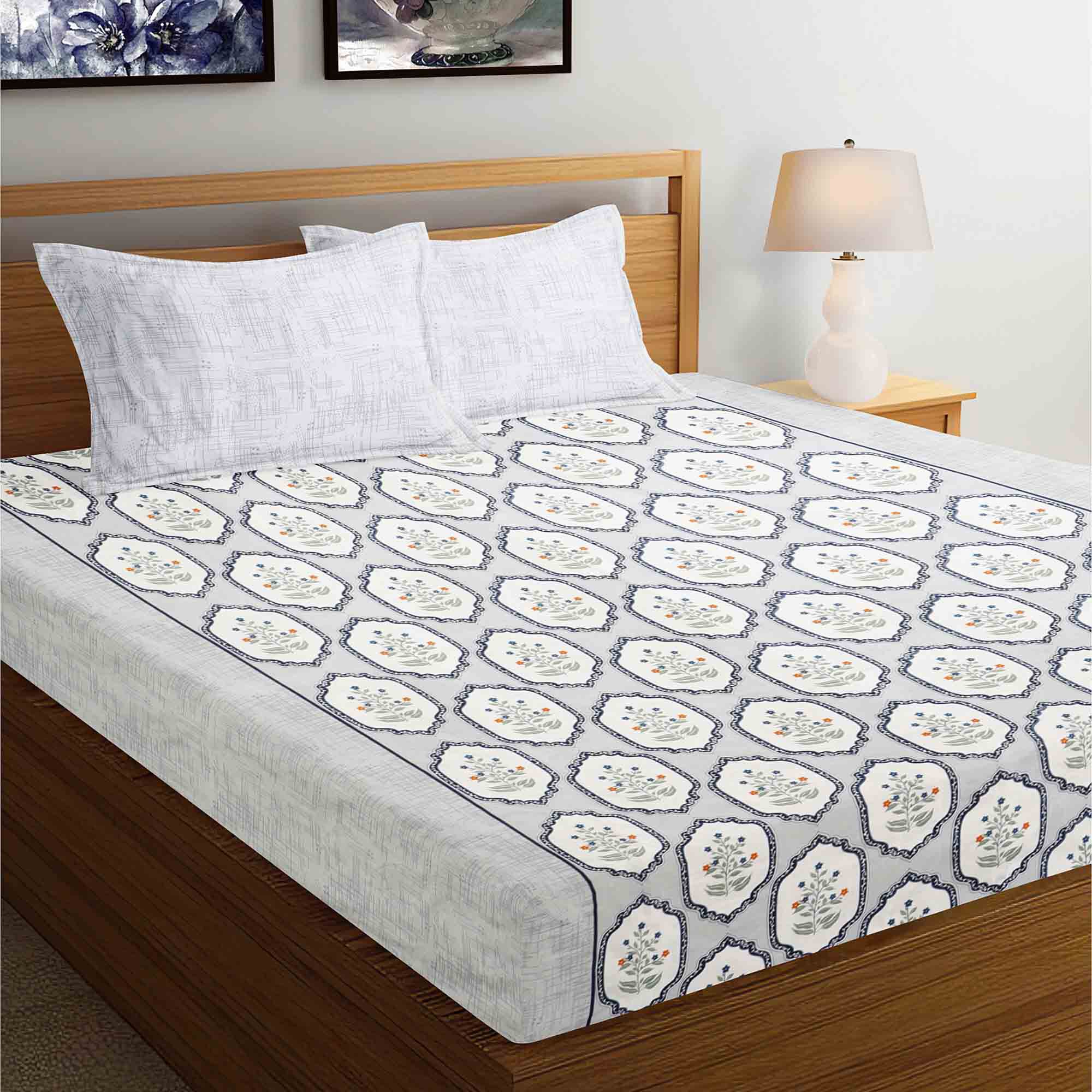 Home Beautiful 120 GSM Microfiber Double Bedsheet King Size 2