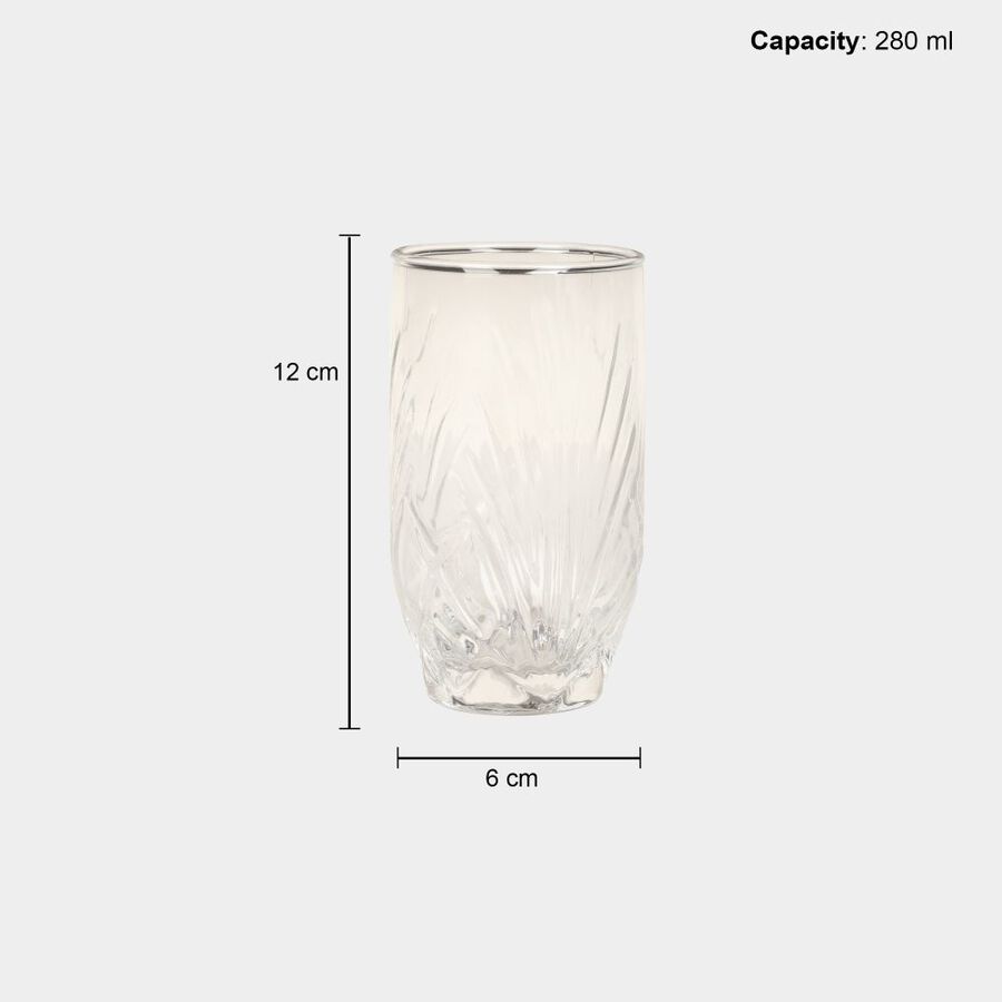 280ml Glass Tumbler Set of 6, , large