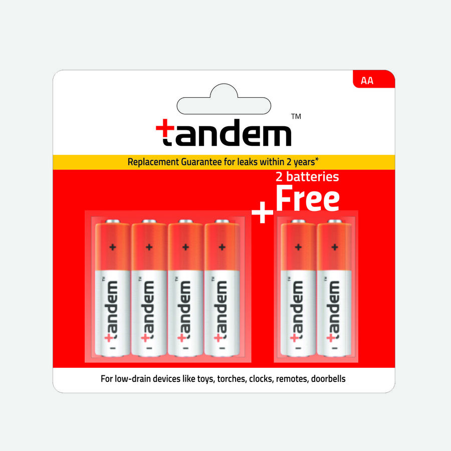 AA Non Alkaline Batteries - Pack of 4 + 2 Free, , large image number null