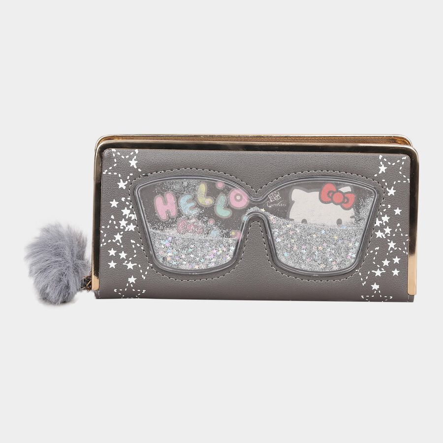 Women's Grey Polyurethane Hand Pouch, , large image number null