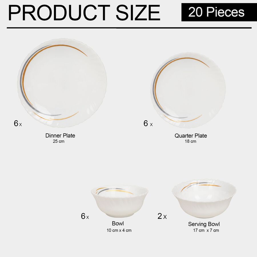 Opalware Dinner Set 20 Pcs, , large