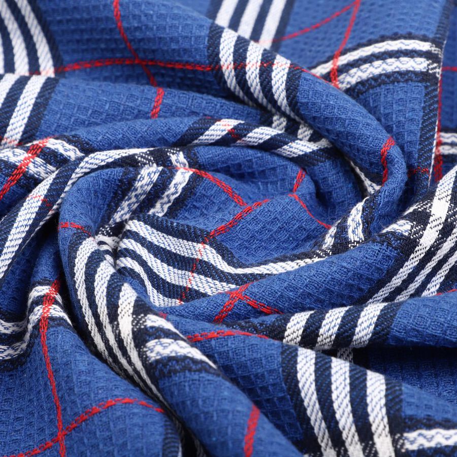 220 GSM Blue Cotton Blend Bath Towel, , large