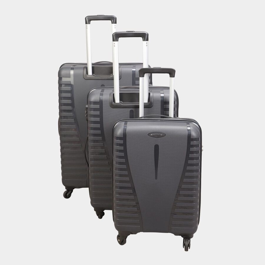 4-Wheel Dark Grey Polypropylene Hard Case Trolley, Small + Medium + Large, , large image number null