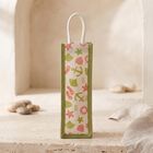Light Green Printed Jute Bottle Bag, , small