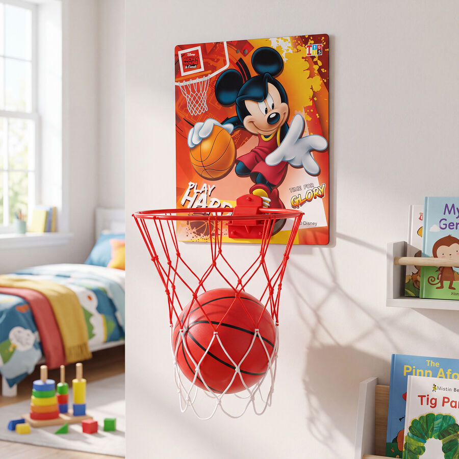Kid's Disney Mickey Mouse Basketball Hoop with Ball, , large
