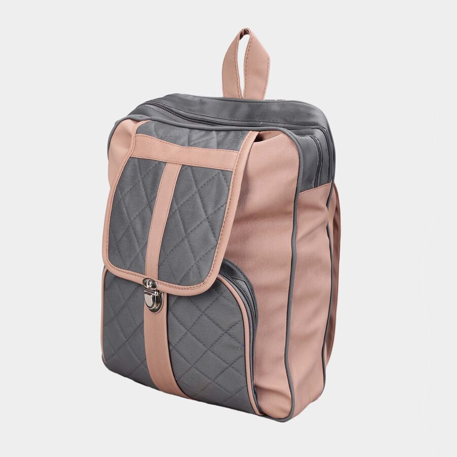 Women's Quilted Polyurethane Backpack, , large image number null