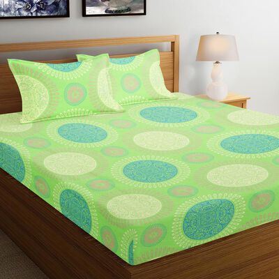 120 GSM Green Polycotton Double Bedsheet