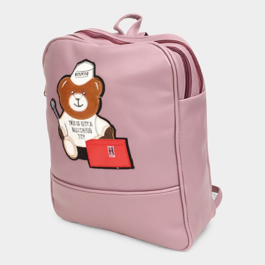 Women's Peach Polyurethane Backpack, , large image number null