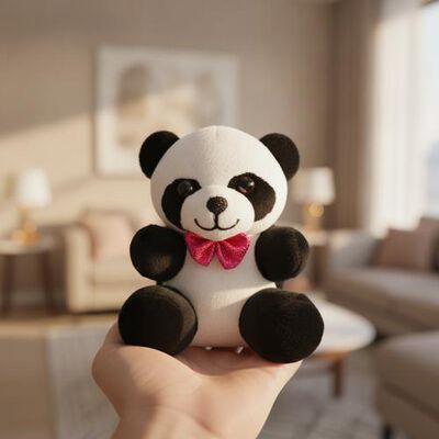 Kid's Cute Mini panda Plush Toy with Hanging String