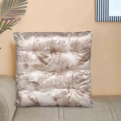 Beige Foil Printed Cushion
