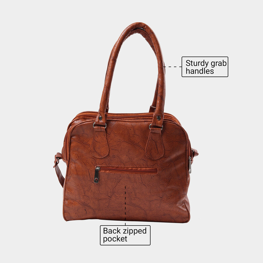 Women Solid Brown Handbag, , large image number null