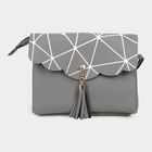 Women's Grey Polyurethane Sling Bag, , small image number null