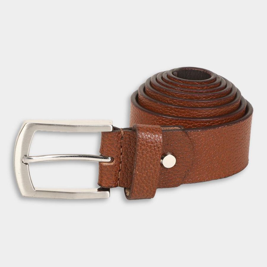 Men's Tan Leather Casual Belt, , large image number null