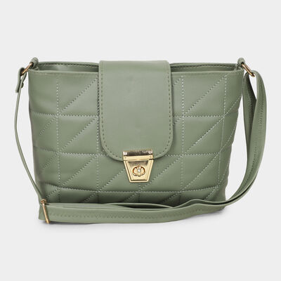 Women's Green Polyurethane Handbag