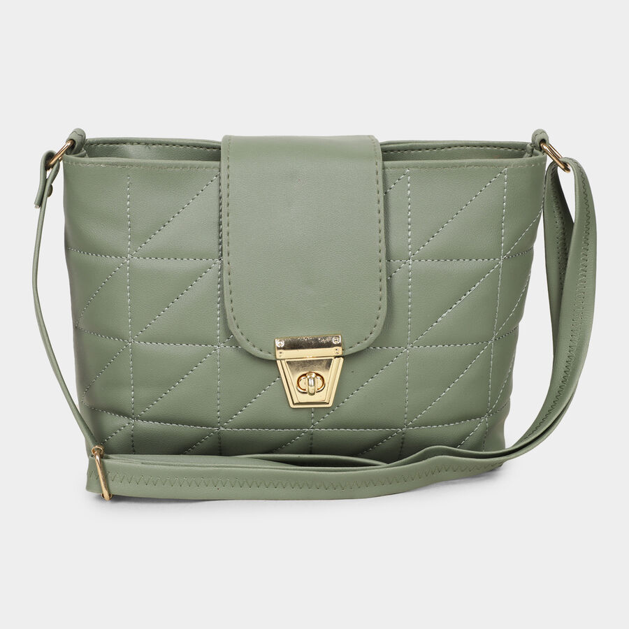 Women's Green Polyurethane Handbag, , large image number null