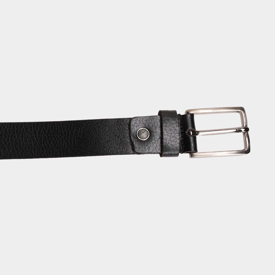 Men's Black Leather Casual Belt, , large image number null