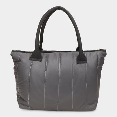 Women's Grey Fabric-Polyester Tote Bag