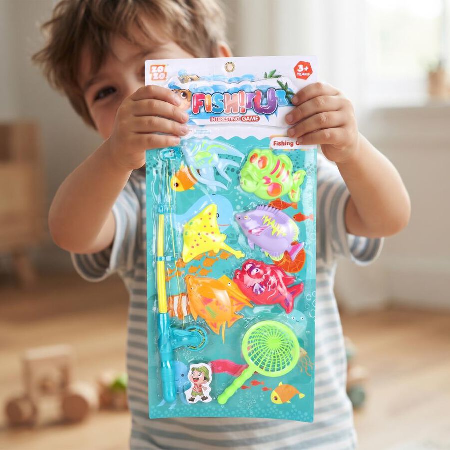 Kid's Fish Game Magnetic Fishing Toy Set, , large