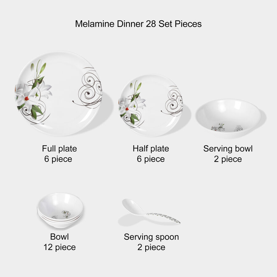 28 Pcs. Melamine Dinner Set, , large image number null