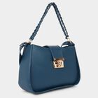 Women's Bluish Green Polyurethane Sling Bag, , small image number null