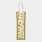 Light Green Printed Jute Bottle Bag, , small