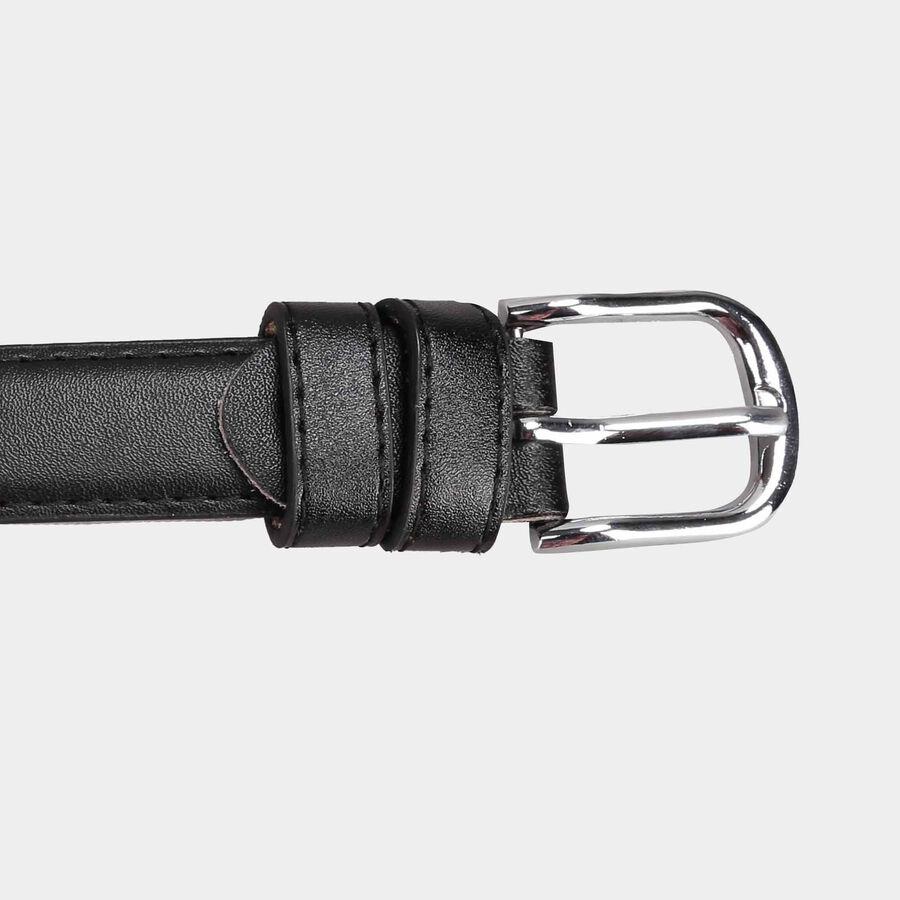 Women's Black Polyurethane Belt, , large image number null