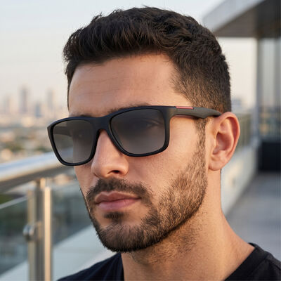 Men's Black Plastic Sunglasses